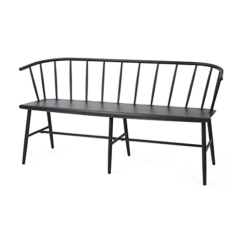 GENERIC Matte Black Iron Accent Bench 59.8" W X 21.7" D 30.3" H 1 GENERIC Matte Black Iron Accent Bench 59.8" W X 21.7" D 30.3" H