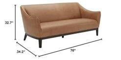Amazon Brand – Rivet Bayard Contemporary Leather Sofa Couch With Curved Armrests, 76"W, Cognac -Safavieh Furniture 31kecYGDBIL