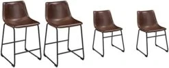 Signature Design By Ashley Centiar 24" Counter Height Modern Bucket Barstool Set Of 2,Faux Leather, Brown -Safavieh Furniture 31lBJMQIpSL. AC