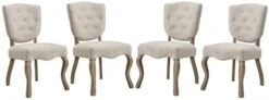 Modway Array French Vintage Tufted Upholstered Fabric Four Dining Chairs In Beige -Safavieh Furniture 31lEheFmVML. AC