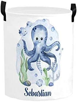 Personalized Laundry Basket Hamper,Cute Ocean Animal,Collapsible Storage Baskets With Handles For Kids Room,Clothes, Nursery Decor 13 Personalized Laundry Basket Hamper,Cute Ocean Animal,Collapsible Storage Baskets With Handles For Kids Room,Clothes, Nursery Decor - Image 13