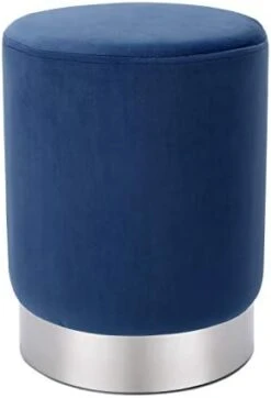 BIRDROCK HOME Round Grey Velvet Ottoman Foot Stool – Soft Compact Padded Vanity Stool - Great For The Living Room, Bedroom And Kids Room - Small Furniture (Grey) -Safavieh Furniture 31lYpY3mhDL. AC