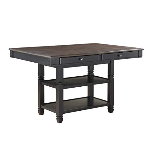 Homelegance 60" X 42" Two-Tone Counter Height Dining Table, Black/Natural 1 Homelegance 60" X 42" Two-Tone Counter Height Dining Table, Black/Natural