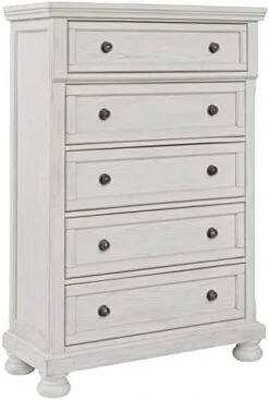 Signature Design By Ashley Lettner Traditional 5 Drawer Chest With Dovetail Construction, Light Gray -Safavieh Furniture 31lj3XJDcgL. AC