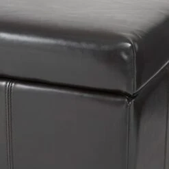 Christopher Knight Home Living Berkeley Brown Leather Square Storage Ottoman, Espresso -Safavieh Furniture 31lrtZOm50L