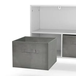 QVUUOU Kids Bookcase With Collapsible Fabric Drawers, Children's Book Display, Toy Storage Cabinet Organizer -Safavieh Furniture 31mbBuziJ2L