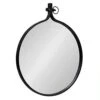 Kate And Laurel Yitro Round Industrial Modern Metal Framed Wall Mirror, 23.5x28.5, Black