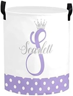 Personalized Laundry Basket Hamper,Princess Pink Dots,Collapsible Storage Baskets With Handles For Kids Room,Clothes, Nursery Decor -Safavieh Furniture 31mtJTGuYsL. AC