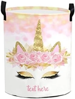 Custom Name Gold Unicorn Baby Storage Bin Waterproof Nursery Storage Basket With Durable Handles Dirty Clothes Hamper For Bedroom Bathroom -Safavieh Furniture 31nQAjxIML. AC