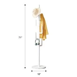 TinyTimes Wooden Coat Rack Free Standing, Cactus Shape, Sturdy Rustic Hall Tree Coat Tree Coat Hanger With 6 Hooks, For Coat, Hat, Clothes, Scarves, Handbags, Umbrella - White 13 TinyTimes Wooden Coat Rack Free Standing, Cactus Shape, Sturdy Rustic Hall Tree Coat Tree Coat Hanger With 6 Hooks, For Coat, Hat, Clothes, Scarves, Handbags, Umbrella - White -Safavieh Furniture 31nU6zjXw1L