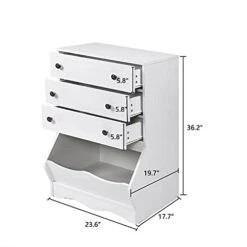 White Dressers & Chests Of 3 Drawers, Chest Of Storage Drawers And Toy Organizer, Tall Dresser Kids Wood Dresser For Bedroom, Cubby Storage Organizer, Toy Chest For Girls And Boys, White