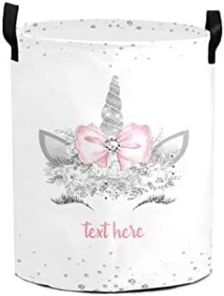 Custom Name Gold Unicorn Baby Storage Bin Waterproof Nursery Storage Basket With Durable Handles Dirty Clothes Hamper For Bedroom Bathroom -Safavieh Furniture 31o1UeSpZ4L. AC