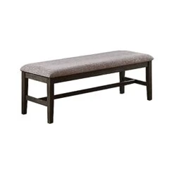 Benjara Dining Bench With Fabric Upholstery And Cushioned Seat, Brown