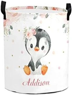 Rose Floral Elephant Personalized Laundry Hamper ,Custom Name Collapsible Waterproof Laundry Basket Storage Bins With Handle For Clothes,Toy,Nursery -Safavieh Furniture 31oAqpLrvqL. AC