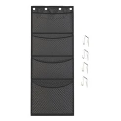 LUOZZY Stuffed Animal Storage Toys Over Door Organizer Plush Toys Hanging Storage Net Pouch, Black