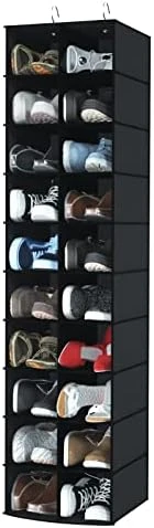 Coastal Rose Hanging Shoe Organizer For Closet, 20 Sections Hanging Closet Organizers And Storage Shelves, Space Saving Shoe Storage Rack Holder, Grey, 12''W×12''Dx 50''H 8 Coastal Rose Hanging Shoe Organizer For Closet, 20 Sections Hanging Closet Organizers And Storage Shelves, Space Saving Shoe Storage Rack Holder, Grey, 12''W×12''Dx 50''H - Image 8