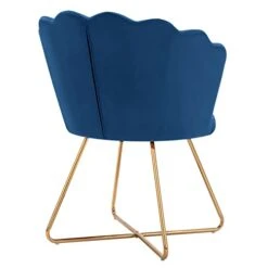 Duhome Velvet Accent Chair Living Room Chair，Corner Chair Reception Chair For Bedroom Living Room, Shell Shaped Living Room Chair With Golden Metal Legs, DarkBlue -Safavieh Furniture 31oWcpiD49L