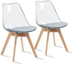ANOUR Modern Dining Chairs Set Of 4, Clear Kitchen Chairs, Acrylic Accent Chairs, Seat Cushions Made Of PU Leather And Solid Beech Legs, Suitable For Dining Room, Living Room, Bedroom -Safavieh Furniture 31otfjqhSWL. AC