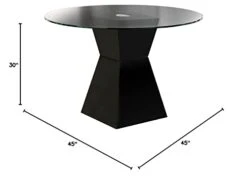 Furniture Of America Ethervale Modern Round Dining Table With 12mm Tempered Glass Top, Black Finish -Safavieh Furniture 31p9yYajqiL