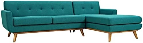 Modway Engage Mid-Century Modern Upholstered Fabric Right-Arm Chaise In Beige 10 Modway Engage Mid-Century Modern Upholstered Fabric Right-Arm Chaise In Beige - Image 10