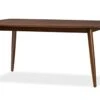 Baxton Studio Flora Mid-Century Modern Dining Table Oak Medium Brown/Mid-Century