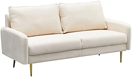 INSTORY Velvet Sofa Set Modern Sofa & Loveseat Set 2 Piece Tufted Couch Set With Metal Legs For Living Room, Office, Bedroom - Ginger 10 INSTORY Velvet Sofa Set Modern Sofa & Loveseat Set 2 Piece Tufted Couch Set With Metal Legs For Living Room, Office, Bedroom - Ginger - Image 10