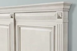 Va Wood Bedroom Set, King Panel Bed, Dresser, Mirror, Two Nightstands, Chest, Distressed Parchment -Safavieh Furniture 31pwjZlAQOL