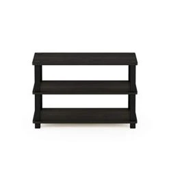 Furinno Turn-S-Tube 3-Tier Shoe Rack, Espresso/Black