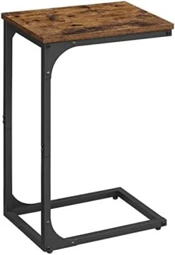 VASAGLE C-Shaped End Table, Small Side Table For Couch, Sofa Table With Metal Frame For Living Room, Bedroom, Bedside, Rustic Brown And Black -Safavieh Furniture 31q0Y5rE5GL. AC