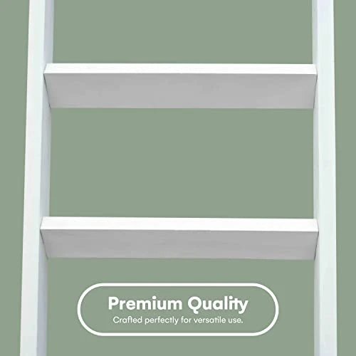 Blanket Ladder 5 Ft. Premium Wood Rustic Decorative Quilt Ladder. Pure White Vintage Wooden Decor. Blankets Holder Rack 4 Blanket Ladder 5 Ft. Premium Wood Rustic Decorative Quilt Ladder. Pure White Vintage Wooden Decor. Blankets Holder Rack - Image 4