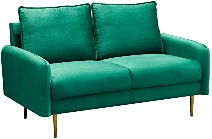 INSTORY Velvet Sofa Set Modern Sofa & Loveseat Set 2 Piece Tufted Couch Set With Metal Legs For Living Room, Office, Bedroom - Ginger 9 INSTORY Velvet Sofa Set Modern Sofa & Loveseat Set 2 Piece Tufted Couch Set With Metal Legs For Living Room, Office, Bedroom - Ginger - Image 9