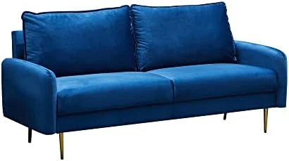 INSTORY Velvet Sofa Set Modern Sofa & Loveseat Set 2 Piece Tufted Couch Set With Metal Legs For Living Room, Office, Bedroom - Ginger 8 INSTORY Velvet Sofa Set Modern Sofa & Loveseat Set 2 Piece Tufted Couch Set With Metal Legs For Living Room, Office, Bedroom - Ginger - Image 8
