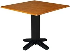 International Concepts Square Dual Drop Leaf Dining Table, 7 By 36-Inch, Unfinished & Set Of Two Madrid Chairs, Unfinished -Safavieh Furniture 31qO4fyLrvL. AC