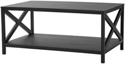 NERDOH Farmhouse X Design Rectangle Coffee Table (Color : Black) -Safavieh Furniture 31qetDOlPxL. AC