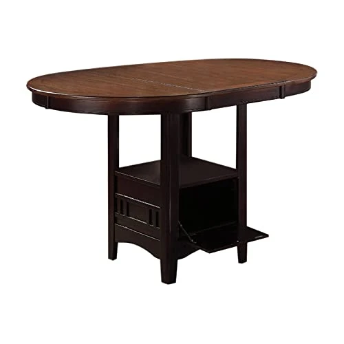 BOWERY HILL Extendable Wood Counter Height Dining Table In Chocolate 1 BOWERY HILL Extendable Wood Counter Height Dining Table In Chocolate
