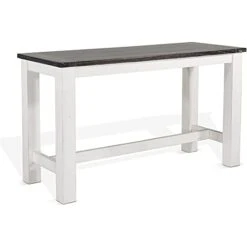 Sunny Designs Carriage House 36" Counter Height Table In White/Dark Brown