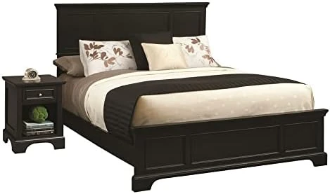 Bedford Queen Bed Headboard, Footboard, Rails And Matching Wood Panel Bed Chest And Nightstand Set In Black 10 Bedford Queen Bed Headboard, Footboard, Rails And Matching Wood Panel Bed Chest And Nightstand Set In Black - Image 10