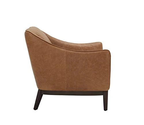 Amazon Brand – Rivet Bayard Contemporary Leather Accent Chair With Curved Armrests, 33.5"W, Cognac 3 Amazon Brand – Rivet Bayard Contemporary Leather Accent Chair With Curved Armrests, 33.5"W, Cognac - Image 3