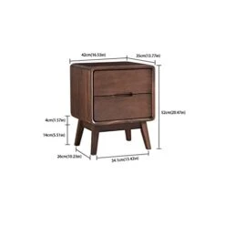 FURUIWUFENG Nightstand Locker Black Walnut Bedside Table Simple Living Room Bedroom Storage Drawer Bedside Table Locker Shelf End Table