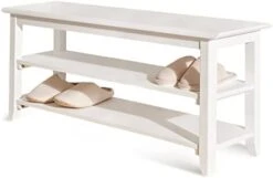OGCAU Shoe Bench Entryway With Storage Bench For Bedroom, Ottoman, 2 Tier, Shoe Rack Organizer For Door, Good Load Bearing, Ideal For Entryway Hallway Living Room And Corridor(Natural 23.6") -Safavieh Furniture 31sH4gF0rwL. AC