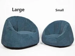 N&V Medium Bean Bag Chair, Adult Size Bean Bag Sack, Foam Filling, Includes Removable And Machine Washable Cover, 37in, Soft Faux Fur (Blue) -Safavieh Furniture 31sKiZe1B2L