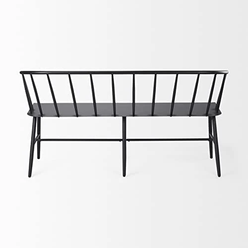 GENERIC Matte Black Iron Accent Bench 59.8" W X 21.7" D 30.3" H 4 GENERIC Matte Black Iron Accent Bench 59.8" W X 21.7" D 30.3" H - Image 4