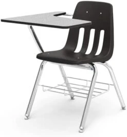 Virco 9700BR Classroom Chair Desk, Ideal For Schools And Students From 5th Grade - Adult, Chrome Frame With Bookrack, Wine Seat - Grey Nebula Top (4 Desks) -Safavieh Furniture 31tvardx0UL. AC