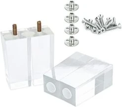 Ornavo Home Set Of 4 Square Mid-Century Modern 6 Inch Clear Acrylic Furniture Legs Replacement For Sofa, Couch, Armchair And Ottoman -Safavieh Furniture 31tvjqivbIL. AC