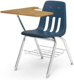 Virco 9700BR Classroom Chair Desk, Ideal For Schools And Students From 5th Grade - Adult, Chrome Frame With Bookrack, Wine Seat - Grey Nebula Top (4 Desks) -Safavieh Furniture 31u8TgolQrL. AC