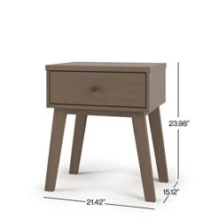 Child Craft SOHO Mid-Century Modern Nightstand, 1 Drawer Bedside Table For Bedroom, Baby Nursery, Or Kid’s Room (Dusty Heather) -Safavieh Furniture 31uNRppKnOL