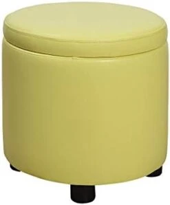 Designs4Comfort Round Accent Storage Ottoman With Reversible Tray Lid -Safavieh Furniture 31uaiHDaibL. AC