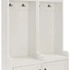 Crosley Furniture KF60004WH Fremont Tower Entryway Hall Tree With Storage (Set Of 2), Distressed White