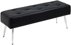 Furnimart Velvet Ottoman Bench Upholstered Tufted Bench With Padded Seat, Footrest Foot Stool With Sturdy Metal Leg, For Bedroom Living Room Entryway -Safavieh Furniture 31vH3Wfyj3L. AC