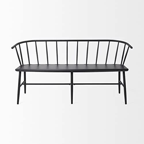 GENERIC Matte Black Iron Accent Bench 59.8" W X 21.7" D 30.3" H 2 GENERIC Matte Black Iron Accent Bench 59.8" W X 21.7" D 30.3" H - Image 2